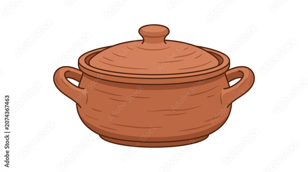Fotografie Earthenware Clay Cooking Pot Vessel.