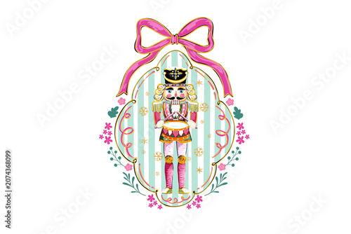 Nutcracker Ornament Coquette Bow Sublimation Design