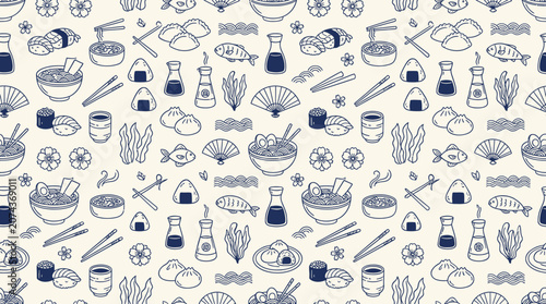 Cuadro en lienzo A seamless pattern of various laboratory equipment and tools on a white backgrou