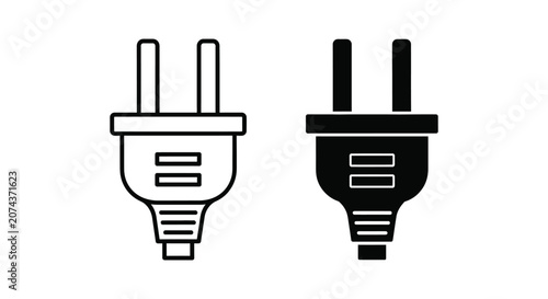 Two different electrical plug types side by side