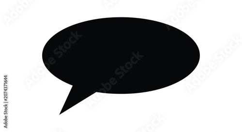 Minimalist black speech thought bubble icon