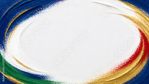 Abstract Global Football Championship Paint Brush Frame Background with Large White Copy Space
