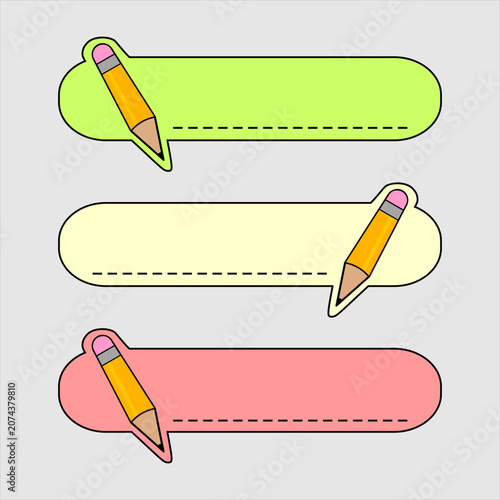 Speech Bubble with Pencil Icon Set