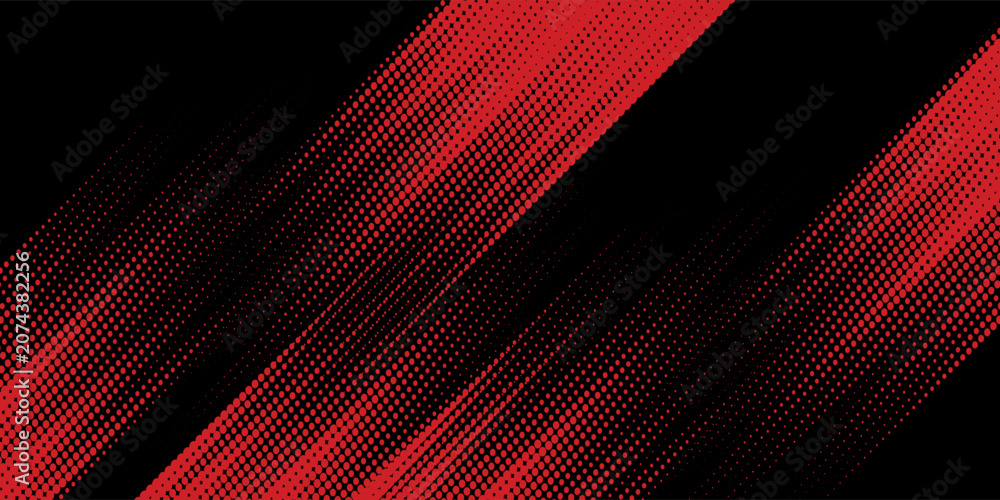 Fototapeta premium Halftone dots red and blue color pattern gradient grunge texture background. Dot pop art comic sport style vector illustration. modern background