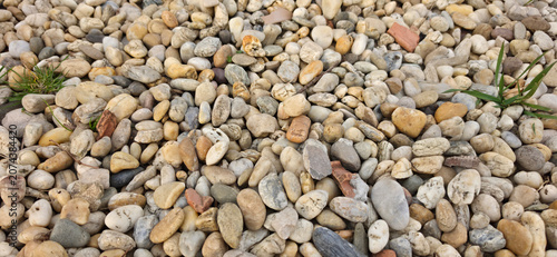 Bild auf Leinwand Natural Pebble Stone Background Texture