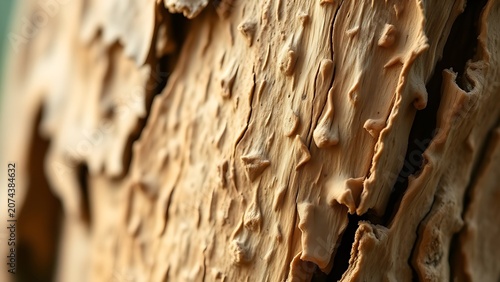 Peeling oak bark revealing natural cork texture.