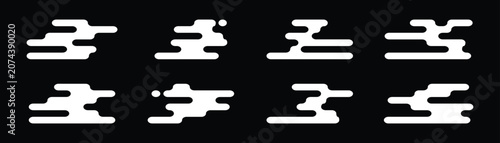 Traditional Japanese Cloud Symbols in Minimal Vector Style.eps10