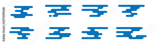 Modern Abstract Speed Streak Logo Elements Set.eps10