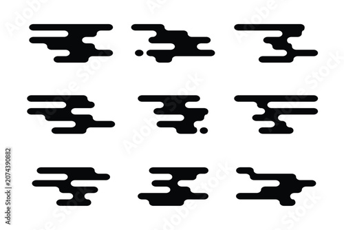 Modern Abstract Speed Streak Logo Elements Set.eps10