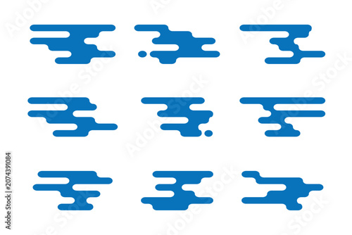 Modern Abstract Speed Streak Logo Elements Set.eps10