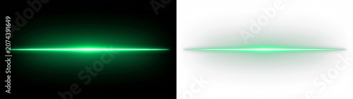 green laser beam with glowing light effect on black background