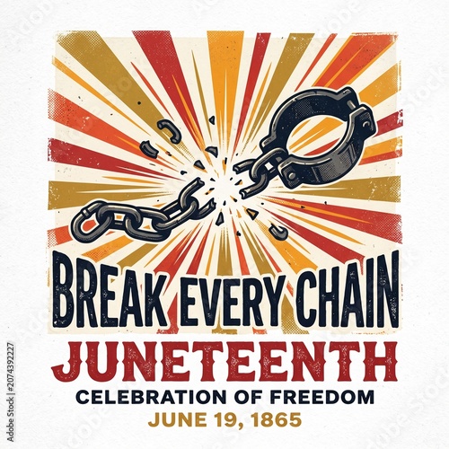 Juneteenth celebration of freedom break every chain poster