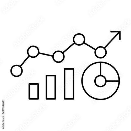 Business Financial Market Data Analysis Growth Outline Icon