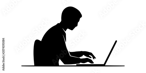 Foto Online Learning Silhouette Vector Collection, Distance Education Icons, Student