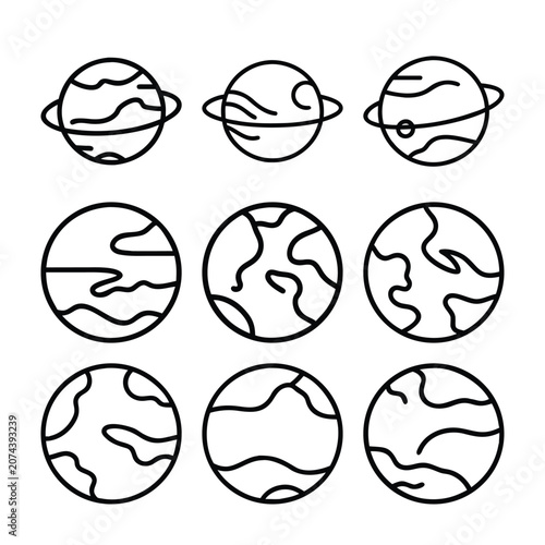 Planet Galaxy Space Icon Collection
