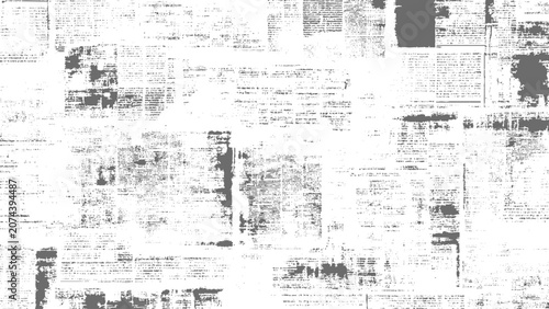 abstract textured collage of faded newspaper clippings with layered grid pattern and distressed artistic surface for design projects