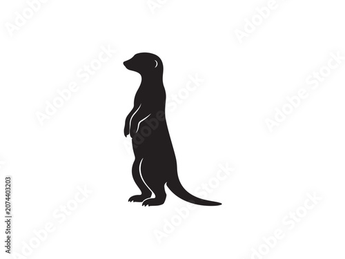 Meerkat standing silhouette isolated graphic with animal kingdom silhouette wildlife
