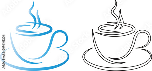 Hot Coffee Cup with Milk Icon Vector Illustration for Cafe Beverage and Breakfast Design
