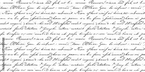 Bild auf Leinwand Old vintage handwritten cursive script text on paper background with classic ink