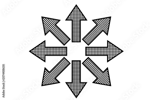 Wind Direction Arrow Symbols Wire Mesh Vector Set – Large Black Clean Line Weather Navigation Icons