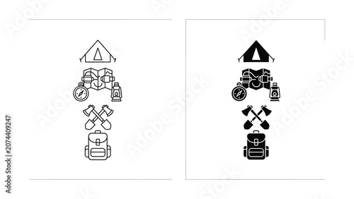 Vector safety symbols and hazard warning icons set on white background
