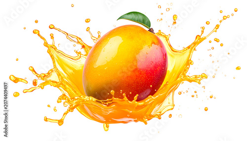 Vibrant Mango Splash With Juicy Burst.