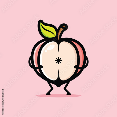 cute peach fruit butt cartoon design