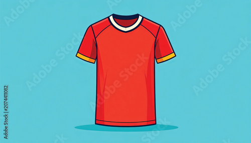Red Short Sleeve Sports T Shirt.