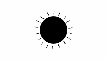 Black circle with dashed outline, minimalist radial border
