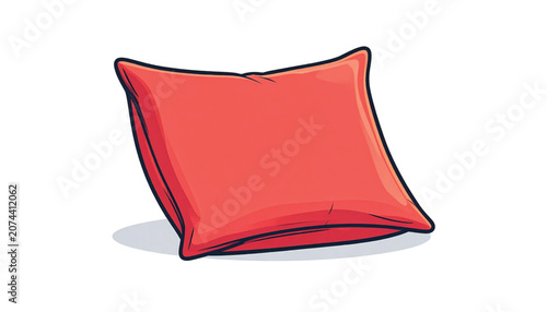 Red Square Pillow Cushion Furniture.