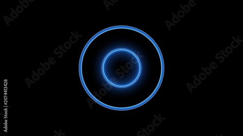 Glowing Blue Light Bulb Shaped Number Zero with Neon Energy Ring on Black Background 3D Illustration