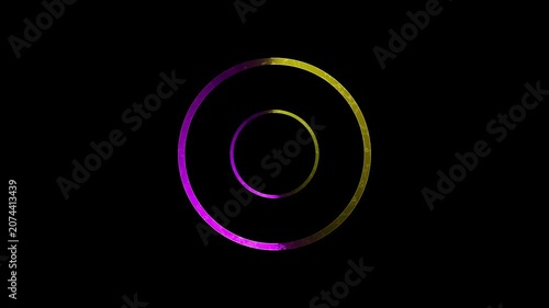Abstract Glowing Neon Rings Spiral Light Design on Black Background with Blue and Pink Energy Circles Vector Illustration