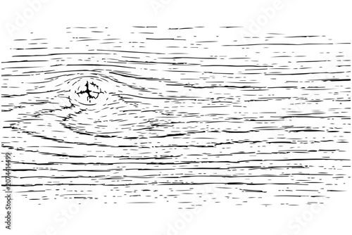 Wood Texture Hatch Pattern Vector Black Line Art Grain Surface Background