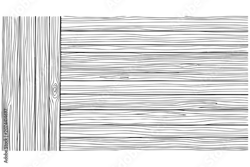 Wood Texture Hatch Pattern Vector Black Line Art Grain Background Illustration