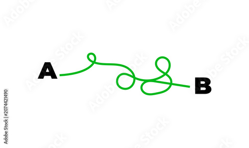 Obraz na plátně plan A vs plan B vs real life, complicated path, winding route