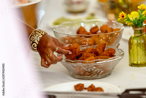 Delicious homemade fried fritters served at a festive gathering