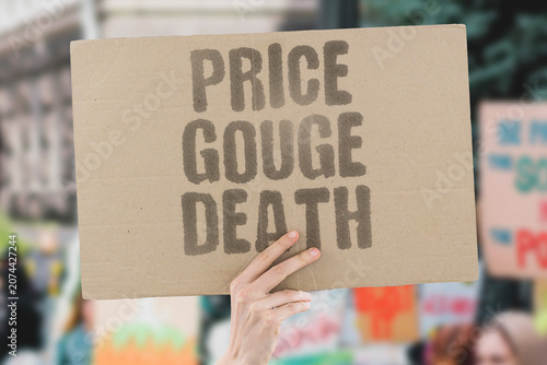 Obraz na plátne "Price gouge death" Extreme pricing causes fatalities