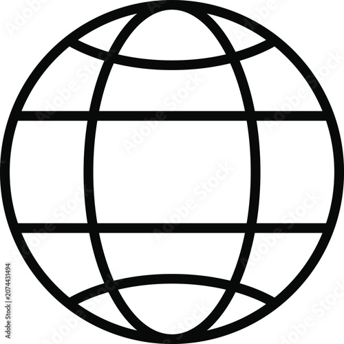 globe icon of web image. Global network sign. World black and white sign or icon. Vector