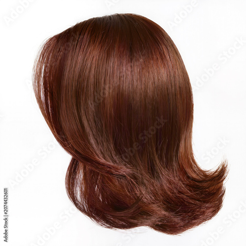 Shiny chestnut wig showcasing elegant hairstyle and smooth texture