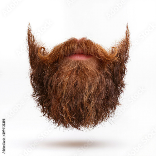 Floating beard showcases intricate texture and vibrant color