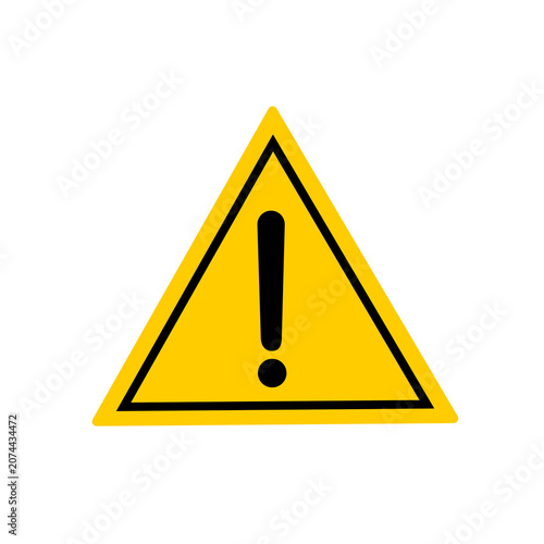 Canvas Print yellow warning triangle sign