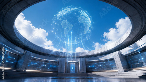 Underground Digital Financial Reserve with Global Fintech Network and Secure Financial Infrastructure Concept