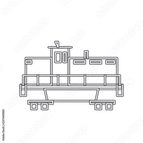 Tableau sur toile Train Asset Road Switcher Locomotive Matte Chrome Vector Illustration - SWITCHER