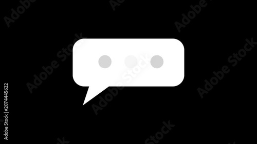Simple style thought or speech bubble animation. 
Chat, speech bubble icon animation on green background 4K video
