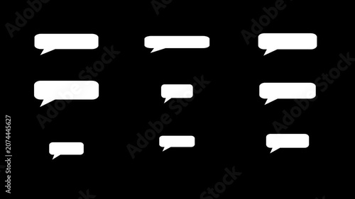 Simple style thought or speech bubble animation. 
Chat, speech bubble icon animation on green background 4K video