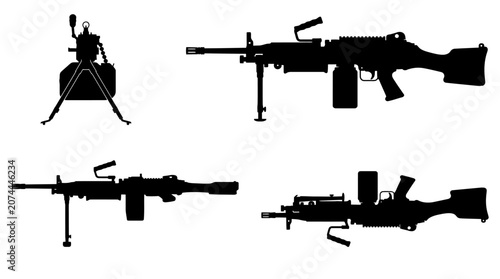 Fotografía M249 SAW Light Machine Gun Vector Illustration Designed for High-Intensity Comba