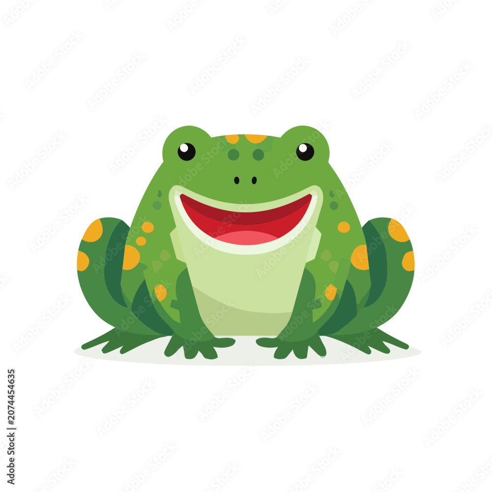 Obraz premium A Cheerful Green Frog Character Isolated on Transparent Background