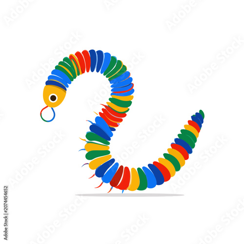 фотографія A Colorful Caterpillar Character Illustration