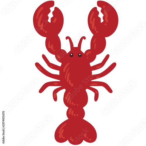 Lobster illustration Summer Holiday Objects and Beach Accessories Flat Vector Collection