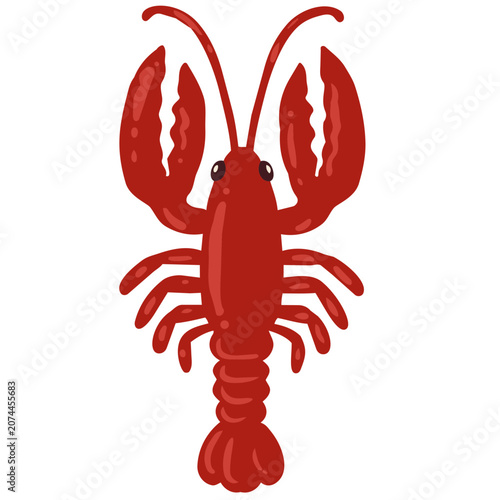 Lobster Summer Holiday Objects and Beach Accessories Flat Vector Collection